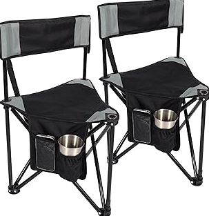 30" Tall Directors Chair with Side Table, 400LBS Bar Height Folding Camping Chair for Makeup Artists, Outdoor Events, Portable Foldable Chair with Cup Holder & footrest - Wine Red/Black product image