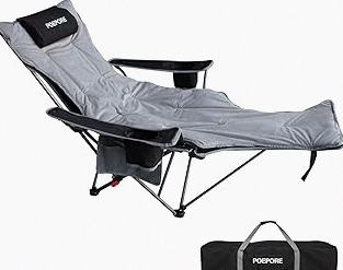 LANMONTAIN 2 Pack Tall Folding Camping Chairs,30.7'' Seat Height Portable Hard Arm Bar Chairs w/Cup Holder,Side Mesh Pocket and Footrest,Heavy Duty Support 350 Lbs Comfy Director Chairs,Black&Grey product image