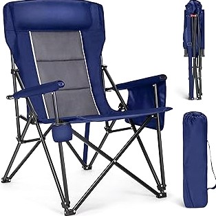 MOON LENCE Portable Camping Chair, Lightweight Folding Backpacking Hiking Chair, Plus Size Compact Yet, Support 330 lbs (Green) product image