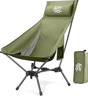 ALPHA CAMP Oversized Camping Folding Chair - Heavy Duty Steel Frame Support 350 LBS, Collapsible Padded Arm With Cup Holder, Quad Lumbar Back, Portable for Outdoor/Indoor product image