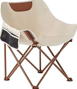 Anbte Extra Height & Width Portable Camping Chair, 400LBS Capacity Compact Folding Chair with Square Frame Quick Setup Storage Bags on Both Sides, Ideal for Camping Hiking Beach Picnic Outdoor, Black product image