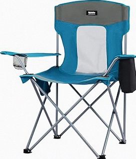 Folding Camping Chair with Cup Holder, 225lbs Capacity, Portable Foldable Chair with Large Anti-Sink Feet, PE Coated Fabric for Outdoor, Beach, Fishing, Backpacking, Blue 2PCS product image