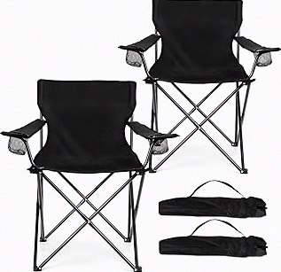 8 Pcs Folding Camping Chairs with Cupholder and Carry Bag Regular Size Portable Lightweight Lawn Chair with Mesh Side Pocket for Fishing Hiking Picnic Beach Outdoor Party (Classical) product image