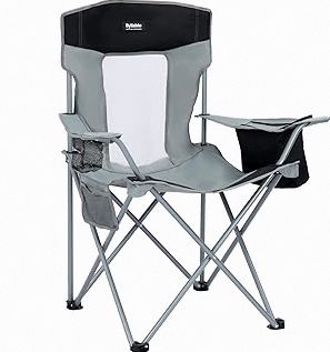 TIMBER RIDGE Aluminum Oversized Camping Chair, Lightweight Portable Directors Chair with Side Table Detachable Side Pocket for Outdoor Camping, Lawn, Picnic, Support 400lbs Black product image
