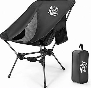 ALPHA CAMP Oversized Camping Folding Chair - Heavy Duty Steel Frame Support 350 LBS, Collapsible Padded Arm With Cup Holder, Quad Lumbar Back, Portable for Outdoor/Indoor product image