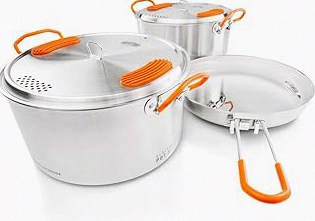 Stainless Steel Camping Cookware, durable, easy to clean, and quick to heat up. Durable camping pots and pans, perfect for family picnics, camping, backpacking, hiking. product image