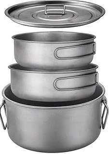 Odoland Camping Cookware Stove Carabiner Canister Stand Tripod and Stainless Steel Cup, Tank Bracket, Fork Spoon Kit for Backpacking, Outdoor Camping Hiking and Picnic product image