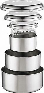 Odoland 14pcs Camping Cooking Utensils Set, Stainless Steel Outdoor Kitchen Cookware Kit, Portable Storage Bag for Knife, Fork, Spoon, Chopping Board, Chef's Knife, Camping, Grilling, Picnic and BBQ product image