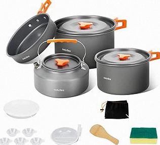 Stanley Wildfare Pro 5-Piece Stainless Steel Square Pan Cook Set | 10 in Fry Pan with Fold & Lock Handle | Cutting Board and Spatula | Camping Essentials for Your Camp Kitchen | BPA-Free product image