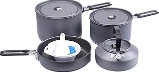 Camping Cookware Set,Camping Cooking Set,304 Stainless Steel Camping Pots and Pans Set,Durable Camping Gear with Kettle for Hiking Outdoor Cooking Picnics product image