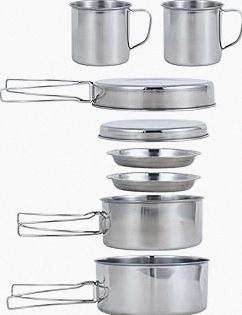 Odoland 15pcs Camping Cookware Non-Stick Lightweight Camping Pots and Pans Set with Kettle Plastic Plates Bowls Soup Spoon for Camping, Backpacking, Outdoor Cooking and Picnic product image