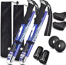 Covacure Trekking Poles Collapsible Hiking Poles - Aluminum Alloy 7075 Trekking Sticks with Quick Lock System, Telescopic, Collapsible, Ultralight for Hiking, Camping & Backpacking product image