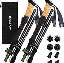 Carbon Fiber Trekking Poles 2 Pcs Ultra Lightweight Telescopic Collapsible Hiking Poles, Adjustable EVA Grips-Terrain Accessories, Portable Hiking Sticks for Hiking Men&Women product image