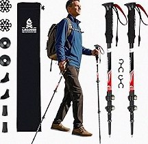 GPTCAMP Walking Sticks,Trekking Poles Collapsible Hiking Poles,Lightweight Folding Travel Walking Pole for Men Women,2pc Adjustable Hiking Stick with EVA Foam Grips for Backpacking product image