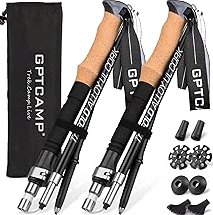 Gifts for Men Christmas Collapsible Trekking Pole, Ultralight 7075 Aluminum Hiking Stick for Women, Men & Seniors, 3-Section Foldable Walking Pole with Tungsten Steel Tip for Travel, Trails & Balance product image
