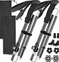 Hiking Poles 2 Pack, Aircraft-Grade Aluminum Alloy Trekking Poles for Hiking, Adjustable and Foldable Design Hiking Sticks, EVA Sweat-Absorbent and Non-Slip Handle for Men, Women, Seniors product image