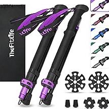 Trekking Poles Aviation Grade Aluminum Alloy-Strong Lightweight Collapsible Walking Sticks for Hiking Poles for Women, Men,Seniors in The 4 Season,All-Terrain,2pc Per Set product image