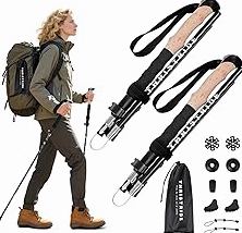 Hiking Poles, Ultra-Light Telescopic Trekking Poles,Portable Walking Sticks with Adjustable Height for Men and Women product image