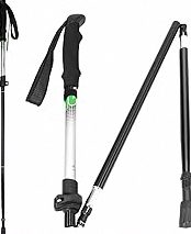 Amazon Basics Trekking Poles, Black, 53in – Lightweight Collapsible Hiking Sticks with Quick Lock, EVA Grip & All-Terrain Accessories – Adjustable Aluminum product image