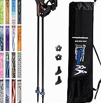 GPTCAMP Walking Sticks Collapsible Hiking Poles,Lightweight Trekking Poles Made of Carbon -Aluminum,2pc Folding Halking Stick for Men & Women,with Extra-Long Foam Handle and Flip Lock,Blue product image
