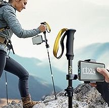 Travel Folding Trekking Hiking Pole with Carrying Case,Collapsible Cane Adjustable Walking Stick Portable Mobility Aid for Women Men Hikers Gift,Black product image