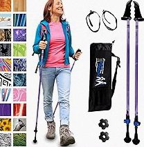 Carbon Fiber Trekking Poles - Collapsible Ultralight 3-Section Adjustable Hiking Poles with EVA Foam Grip, Quick Flip Locks for Men Women, All Terrain product image