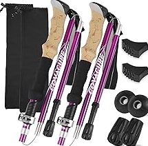 2-Pack 7075 Aluminum Ultralight Folding Trekking Poles, Professional Walking Sticks for Hiking, Adjustable, Portable for Trekking, Camping, Mountaineering product image