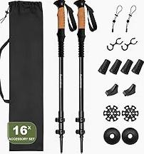 Aihoye Hiking Trekking Poles, 2 Pack Collapsible, Lightweight, Anti Shock, Walking Sticks, Adjustable Hiking Pole for Men and Women product image