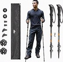 TrailBuddy Trekking Poles – Lightweight 7075 Aluminum Hiking Poles for Women, Men & Seniors – Collapsible or Foldable Walking Sticks for Travel, Trails & Balance product image