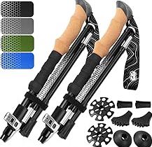 Cascade Mountain Tech Lightweight Aircraft-Grade Aluminum Trekking Poles with Extended Down Grip Plus Tip Kit product image