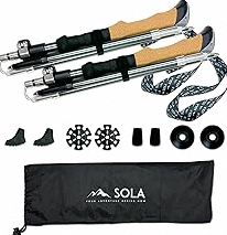 Cascade Mountain Tech Trekking Poles - Carbon Fiber Walking or Hiking Sticks with Quick Adjustable Locks product image