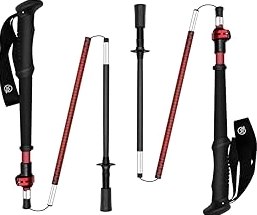 Ultralight Carbon Fiber Trekking Poles – 198g Adjustable Folding Hiking Poles for Backpacking (110–130cm), Thru-Hiking, Trail Running – Strider Z Compact Collapsible Hiking Pole product image