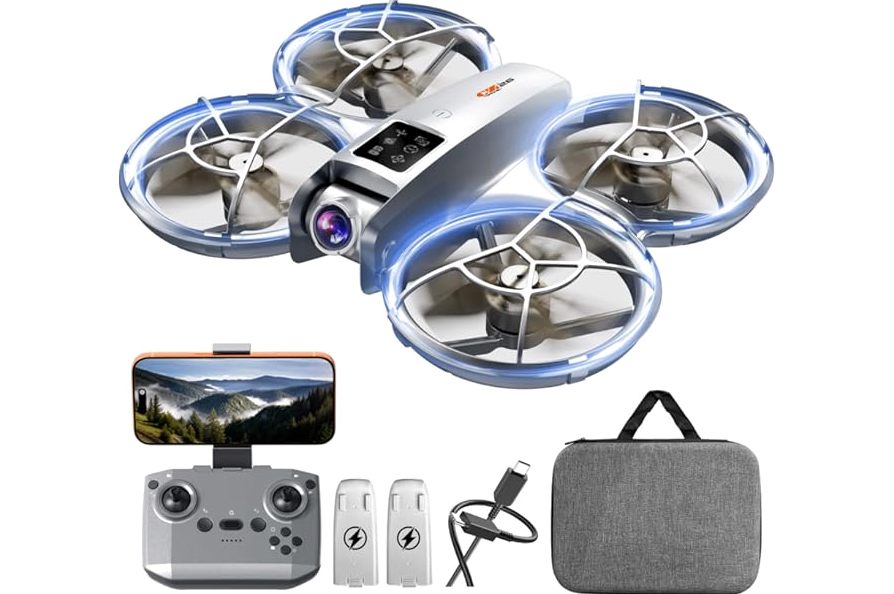 Drone with 1080P Camera, Foldable Remote Control Quadcopter for Adults Beginners, Mini Drone with Stable Hover, Waypoint Fly, 3D Flips, One Key Start, 2 Batteries, Easy to Fly Indoors & Outdoors product image