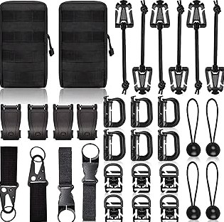 Tactical Gear Clip, T-Mount MOLLE Webbing Belt Clip with HK Hook for Backpack Vest Accessories product image