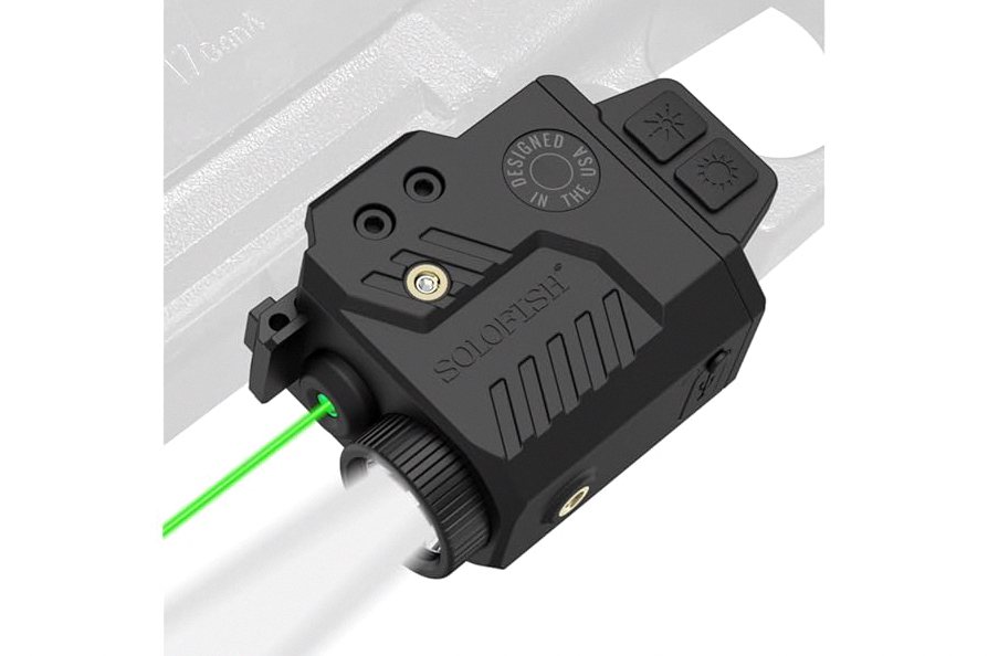 Solofish 800 Lumens Pistol Light Laser Combo, Strobe Function for Green/Red/Blue Laser and Tactical Light with Slidable Rail Fits Guns w/Rail product image