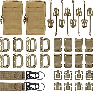 4 Pcs Tactical Molle System Backpack Straps and Buckles Set -Adjustable 19.49" Pack Attachment Strap Accessories(Khaki) product image