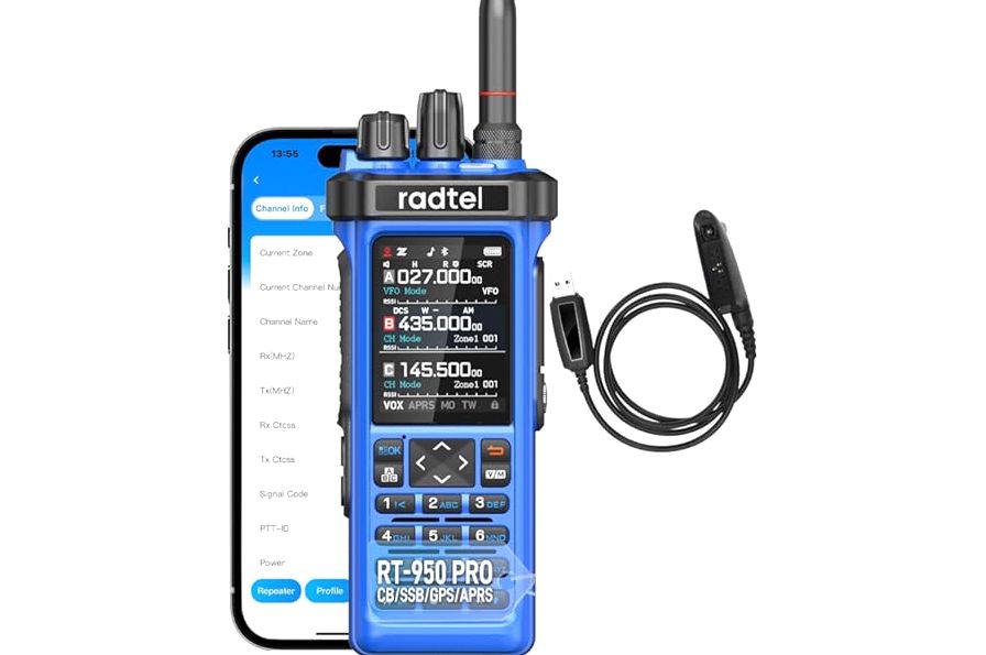 KSUN Ham Radio, UV-5RM 10W Handheld Ham Walkie Talkies, Bluetooth APP Programming, Long Range Two-Way Radio with NOAA Weather Aler, Portable Type-C Rechargeable Multi-Band Radios for Adults product image