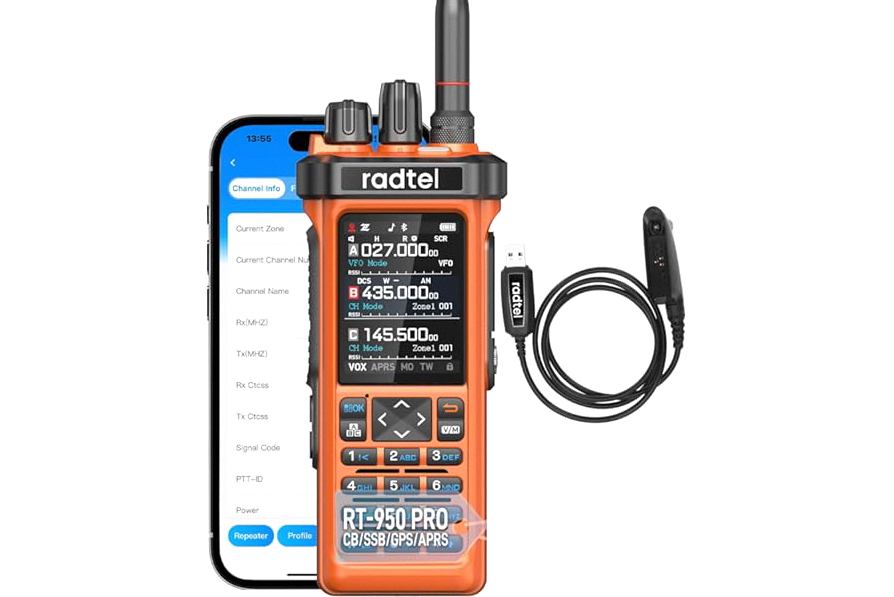 Midd Kacy MK208 Walkie Talkies,2 Way Radio-Rechargeable-Hunting, 61 Channels, 121 Privacy Codes, New Flashlight, MEM, IP55 Waterproof, SOS, NOAA Weather Alerts, VOX, Dual Watch-Black/Yellow, 2 Pack product image