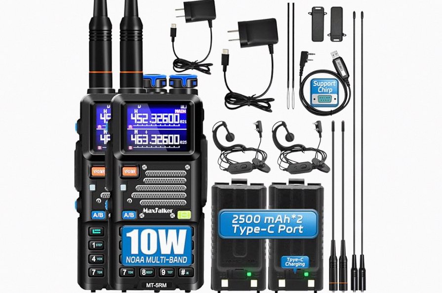 BAOFENG Radio Ham Radio Long Range AR-25R 10W Handheld 5RM Two Way Radio (Upgraded of UV-5R) Long Range Walkie Talkies for Adults,Copy Frequency USB-C Charger AirBand UV-25 2 Way Radio (2 Pack) product image