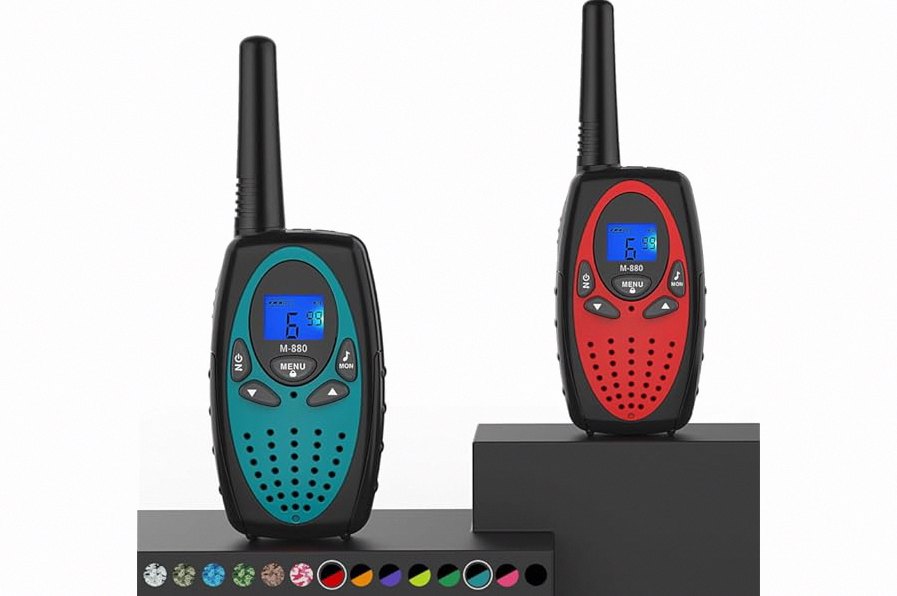 Topsung Walkie Talkies Long Range, M880 Two Way Radio for Adults with Mic LCD Screen/Resistance Wakie-Talkies with Noise Cancelling for Men Women Outdoor Adventures Cruise Ship (Blue and Red) product image